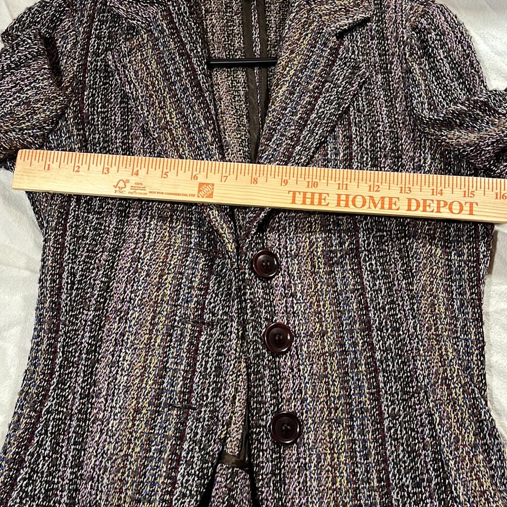Ladies blazer purplish black brown knit-S - Picture 3 of 9